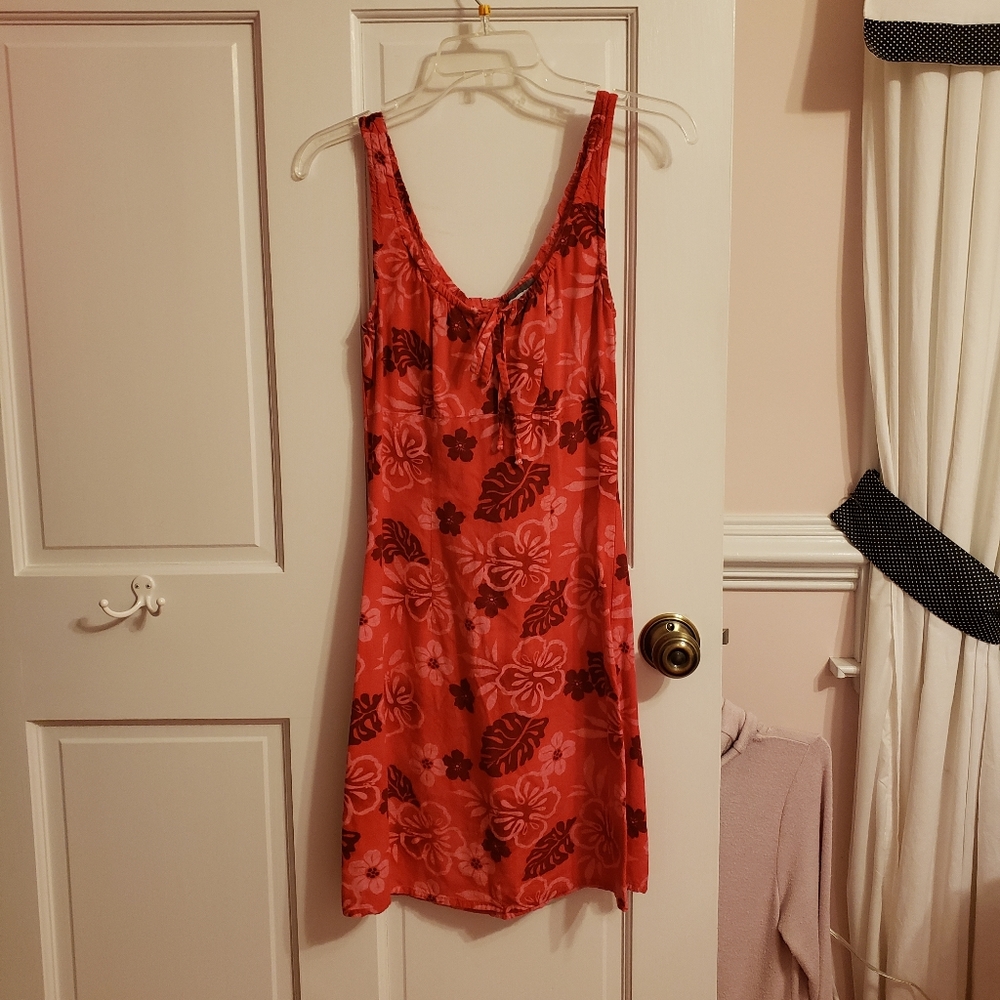 Red floral dress